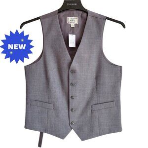 Small Gray Suit Vest Mens 1905 Jos A Bank New Wool Blend S Waistcoat Nwt Size